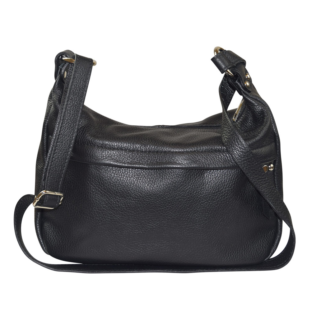 ladies luxury soft leather ladies shoulder bag in black colour with ...